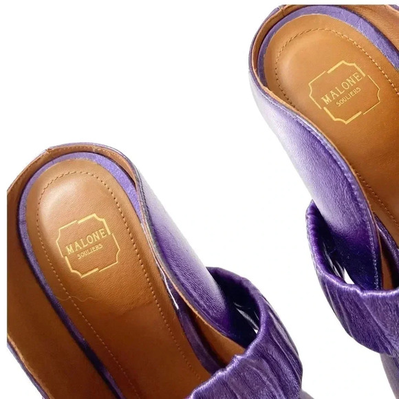 Malone Souliers Mira Metallic Leather Mule Pump Iris size 36 US6 - Picture 3 of 9